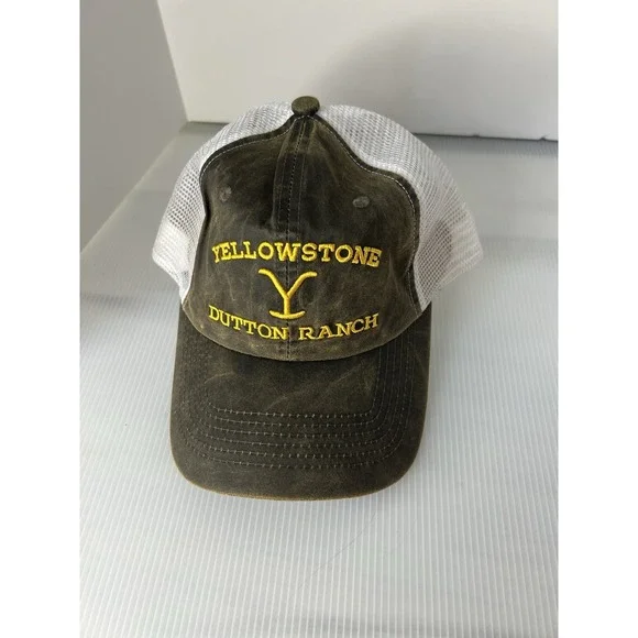 Yellow Stone Dutton Ranch Trucker Cap Hat Unisex Men's‎ Women's Brown/Ivory New - Picture 2 of 4